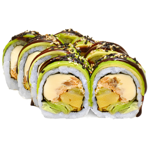 Green рол з печеним лососем